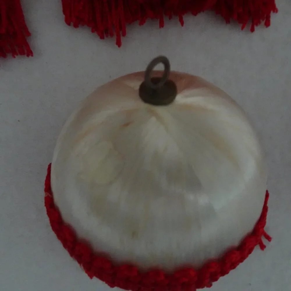 Vintage 12 Satin Ball Ornaments with Fringe Handmade Christmas Holiday Festive